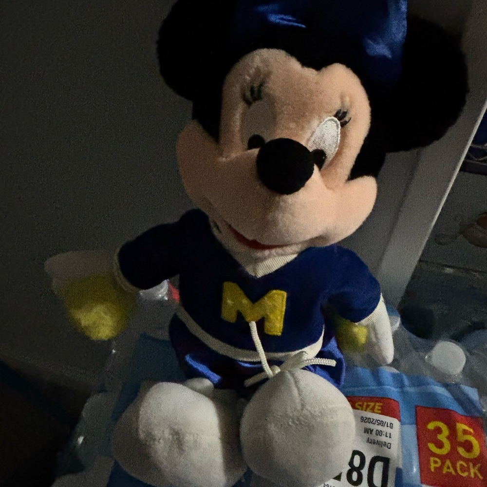 Disney Blue and White Stuffed Minnie Mouse